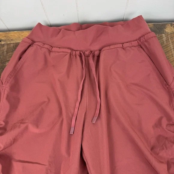 Athleta Attitude Lined Pants Size 6 Rose Mauve Ruched Joggers Cozy - Picture 4 of 9
